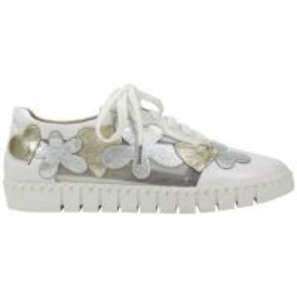 NEIMAN MARCUS Leather White/Silver/Gold sneakers Size 9.5